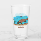 Cartoon voor het zwemmen van cute platypus glas (Achterkant)