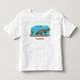 Cartoon voor het zwemmen van cute platypus kinder shirts