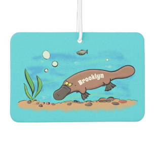 Cartoon voor het zwemmen van cute platypus luchtverfrisser
