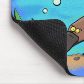 Cartoon voor het zwemmen van cute platypus muismat (Hoek)
