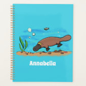 Cartoon voor het zwemmen van cute platypus planner (Voorkant)