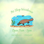 Cartoon voor het zwemmen van cute platypus raamsticker (Vel 3)