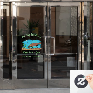 Cartoon voor het zwemmen van cute platypus raamsticker