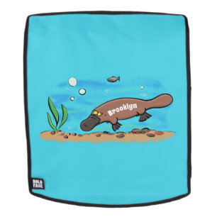 Cartoon voor het zwemmen van cute platypus rugtassen