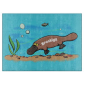 Cartoon voor het zwemmen van cute platypus snijplank (Voorkant)