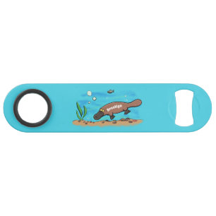 Cartoon voor het zwemmen van cute platypus speed flessenopener