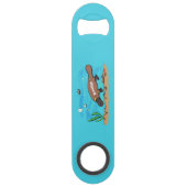Cartoon voor het zwemmen van cute platypus speed flessenopener (Achterkant)