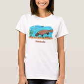 Cartoon voor het zwemmen van cute platypus t-shirt (Voorkant)