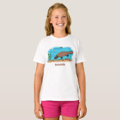 Cartoon voor het zwemmen van cute platypus t-shirt (Voorkant volledig)