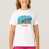 Cartoon voor het zwemmen van cute platypus t-shirt (Voorkant)