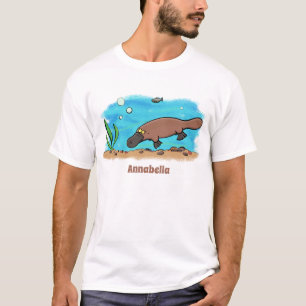 Cartoon voor het zwemmen van cute platypus t-shirt