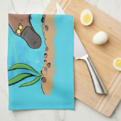 Cartoon voor het zwemmen van cute platypus theedoek (Quarter Fold)