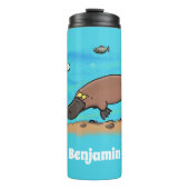 Cartoon voor het zwemmen van cute platypus thermosbeker (Voorkant)