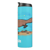 Cartoon voor het zwemmen van cute platypus thermosbeker (Geroteerd rechts)