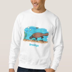 Cartoon voor het zwemmen van cute platypus trui