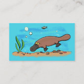 Cartoon voor het zwemmen van cute platypus visitekaartje (Achterkant)