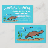 Cartoon voor het zwemmen van cute platypus visitekaartje (Voorkant / Achterkant)