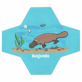 Cartoon voor het zwemmen van cute platypus voetbal (Enkel)