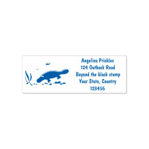 Cartoon voor het zwemmen van cute platypus zelfinktende stempel