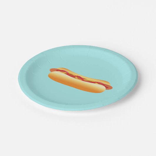 Cartoon voor hot-swappable op blauwe achtergrond papieren bordje (Gekanteld)