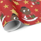 Cartoon voor kerstcadeautjes met kerstmis-baby cadeaupapier (Rol Hoek)