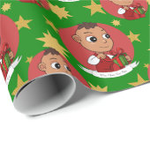 Cartoon voor kerstcadeautjes met kerstmis-baby cadeaupapier (Rol Hoek)