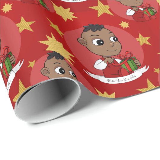 Cartoon voor kerstcadeautjes met kerstmis-baby cadeaupapier (Rol Hoek)