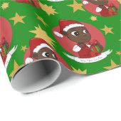 Cartoon voor kerstcadeautjes met kerstmis-baby cadeaupapier (Rol Hoek)