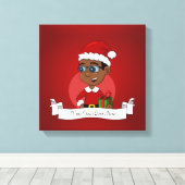 Cartoon voor kerstjongens canvas afdruk (Insitu (Houten vloer))