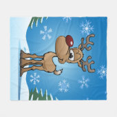 Cartoon voor kerstrenrendieren fleece deken (Voorkant (Horizontaal))