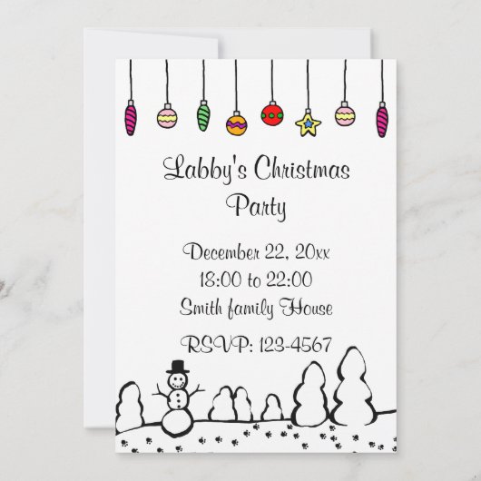 Cartoon voor kerstversiering kaart (Achterkant)