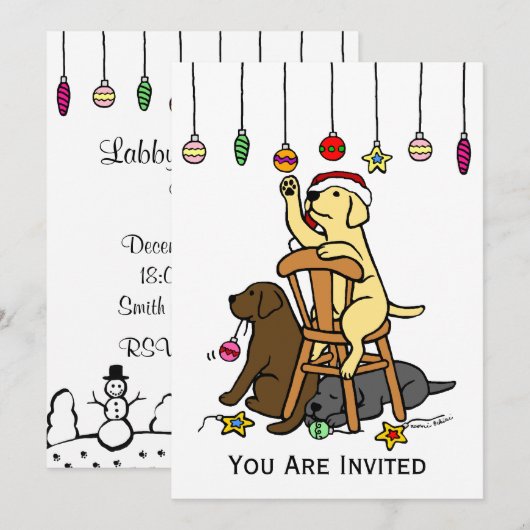 Cartoon voor kerstversiering kaart (Voorkant / Achterkant)