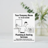 Cartoon voor leidinggevende en verwarmingsservices briefkaart (Staand voorkant)