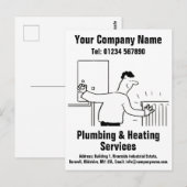 Cartoon voor leidinggevende en verwarmingsservices briefkaart (Voorkant / Achterkant)