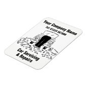 Cartoon voor mechanische autoonderhoud en reparati magneet (Linkerzijde)