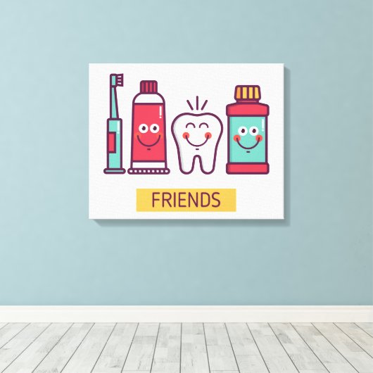 Cartoon voor orale toediening canvas afdruk (Insitu (Houten vloer))