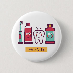 Cartoon voor orale toediening ronde button 5,7 cm