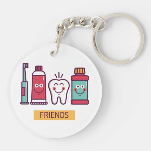 Cartoon voor orale toediening sleutelhanger (Achterkant)
