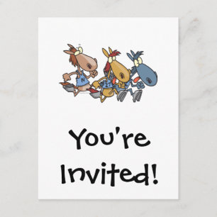 cartoon voor paardenraces kaart