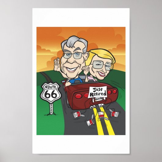 Cartoon voor pensionering Burford Poster (Voorkant)