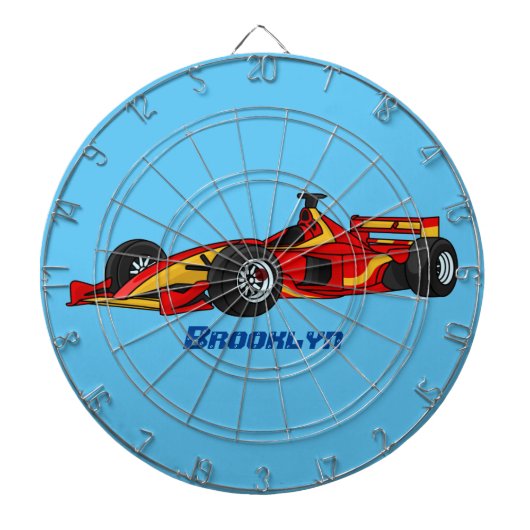 Cartoon voor racewagens met hoge snelheid dartbord (Voorkant)