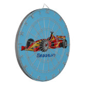 Cartoon voor racewagens met hoge snelheid dartbord (Voorkant Links)