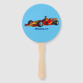 Cartoon voor racewagens met hoge snelheid handwaaier (Achterkant)