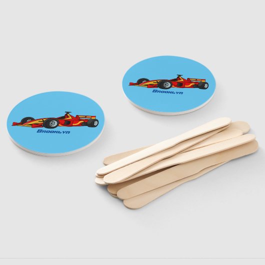 Cartoon voor racewagens met hoge snelheid handwaaier (Niet-gemonteerd)