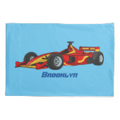 Cartoon voor racewagens met hoge snelheid kussensloop (Achterkant)