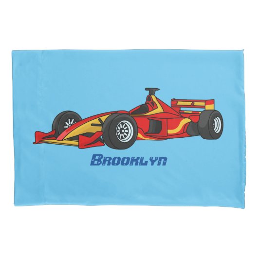 Cartoon voor racewagens met hoge snelheid kussensloop (Voorkant)