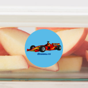 Cartoon voor racewagens met hoge snelheid labels