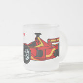 Cartoon voor racewagens met hoge snelheid matglas koffiemok (Voorkant rechts)