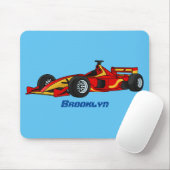 Cartoon voor racewagens met hoge snelheid muismat (Met muis)