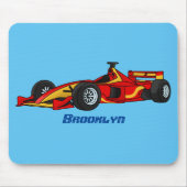 Cartoon voor racewagens met hoge snelheid muismat (Voorkant)